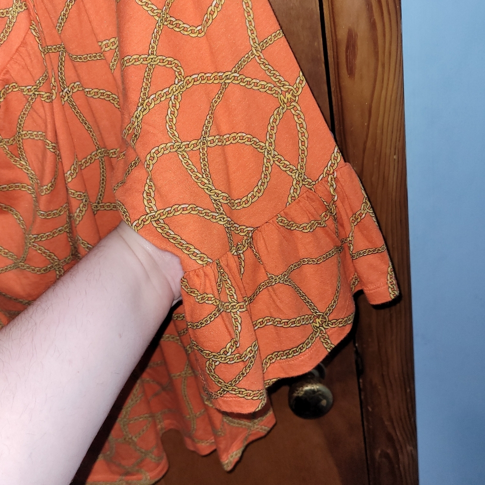 Michael Kors Orange Chain Patterned Top - image 4